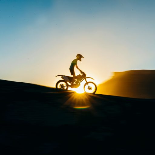 Motorcycle at sunset